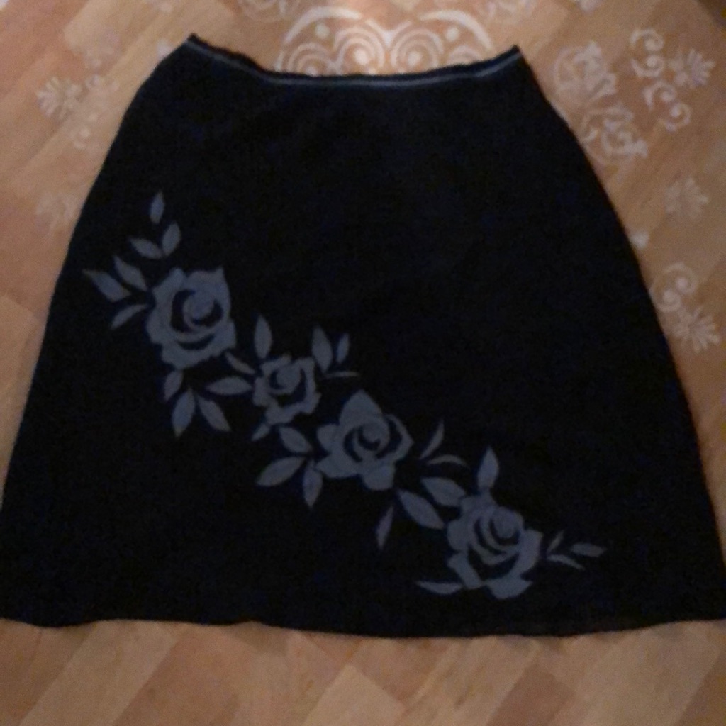Ann Taylor Navy 100% Silk Skirt
